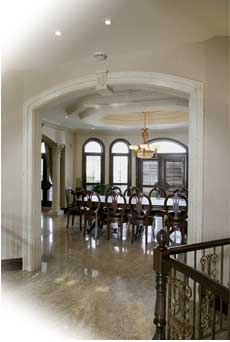 Decorative corners, wall tiles, door trims and brackets.
